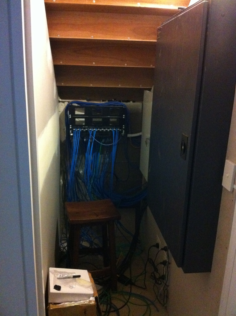20150127 5.Half The Cat6a Cables terminated