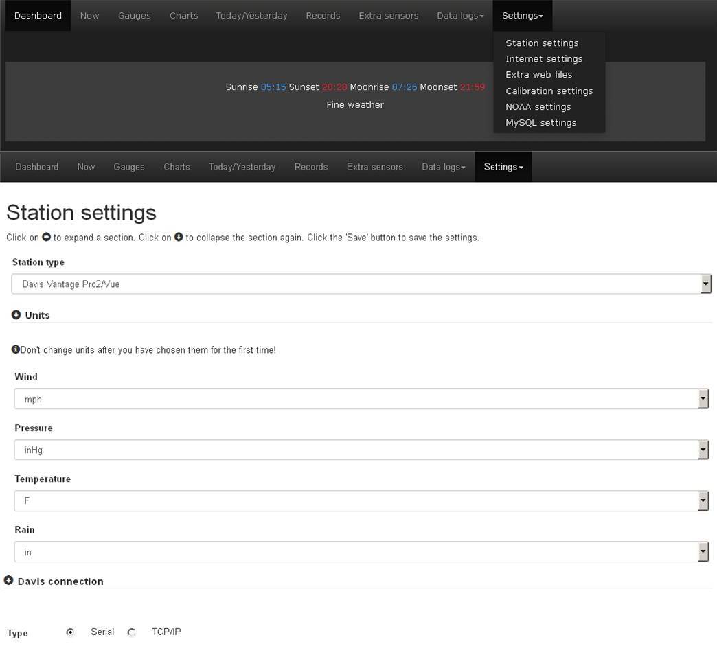 CumulusMX StationSettings 1