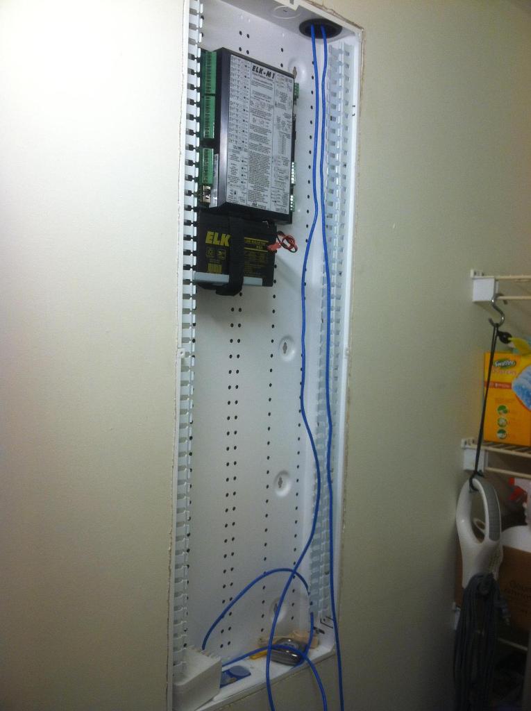 ELK and panduit are mounted in a 42" Leviton can