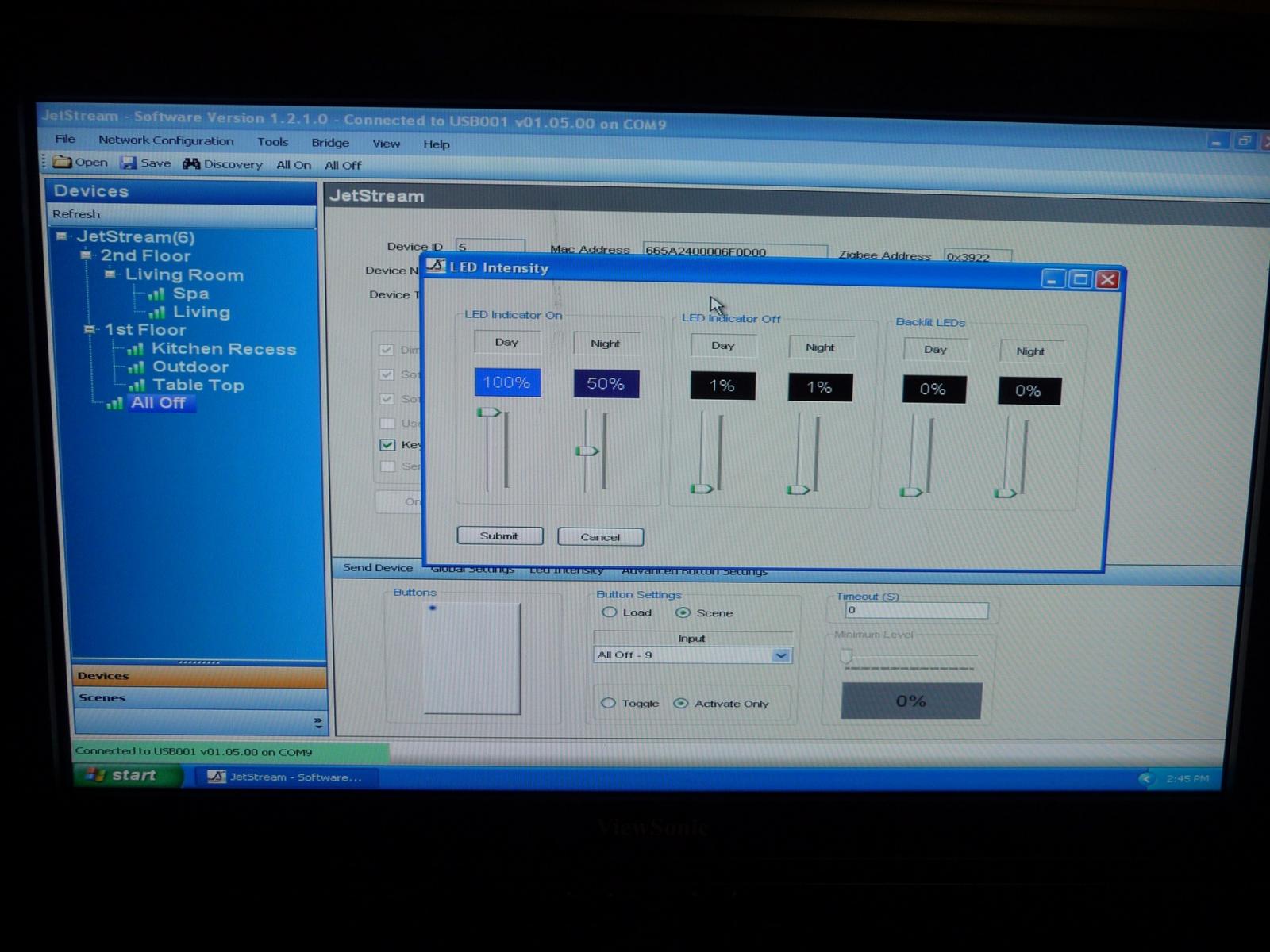 JetStream software screen