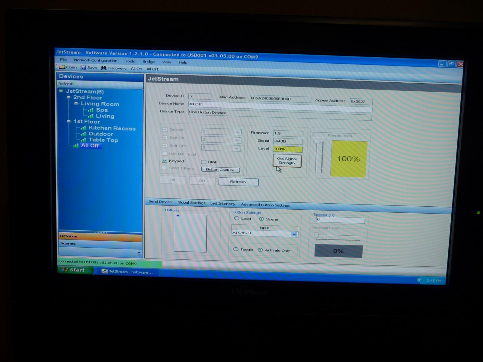 JetStream software screen