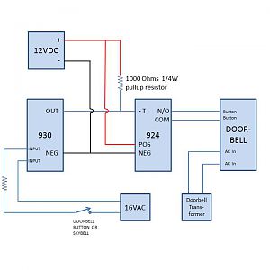 Doorbell Circuit For Ring/Skybell Etc using Elk 930 And 924 V3