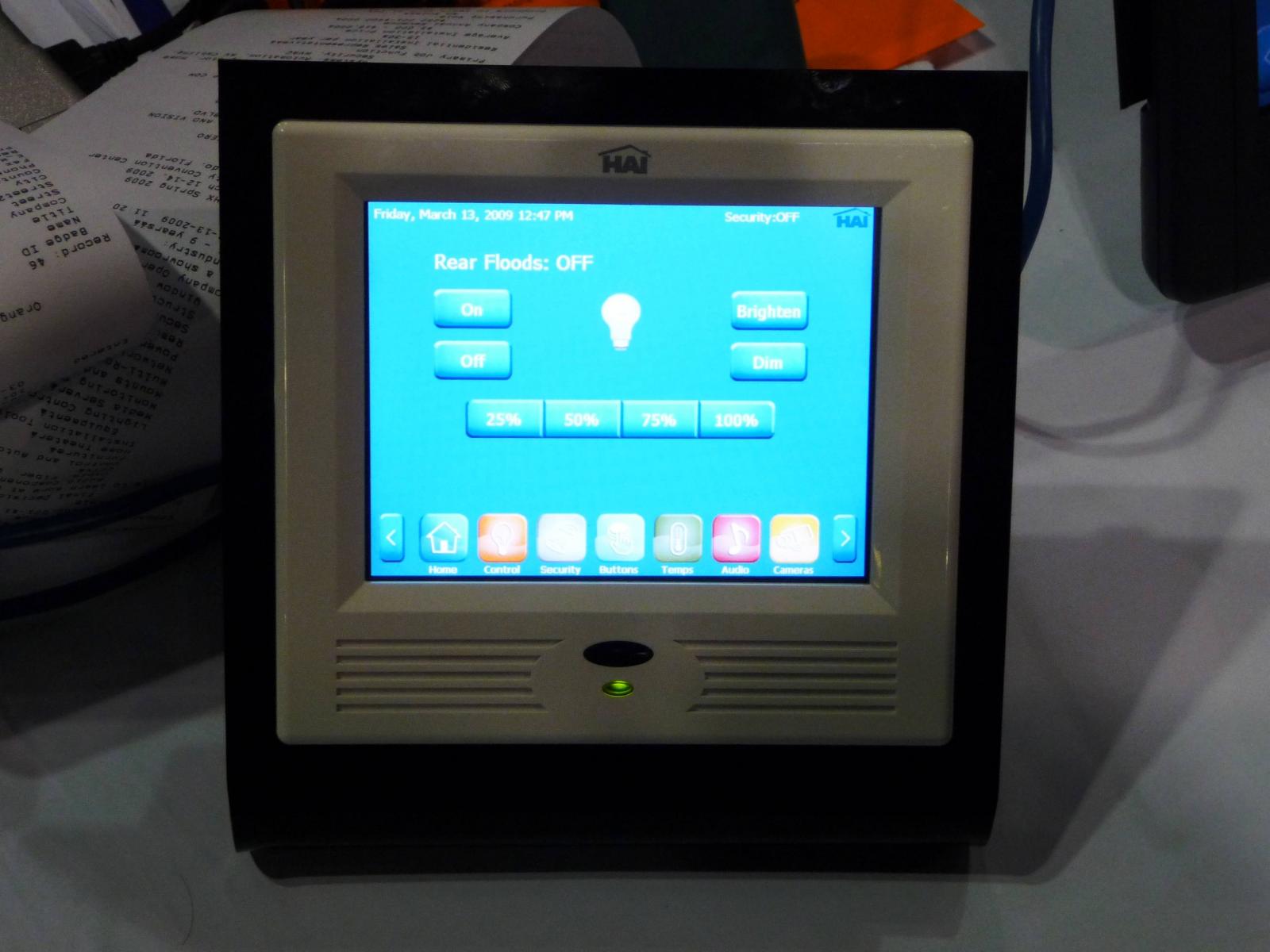 HAI touchscreen running Home Assistant