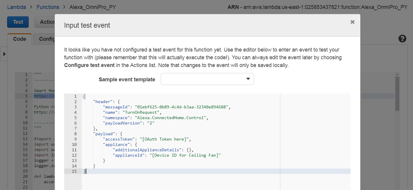 Lambda 6 Function Input Test Event